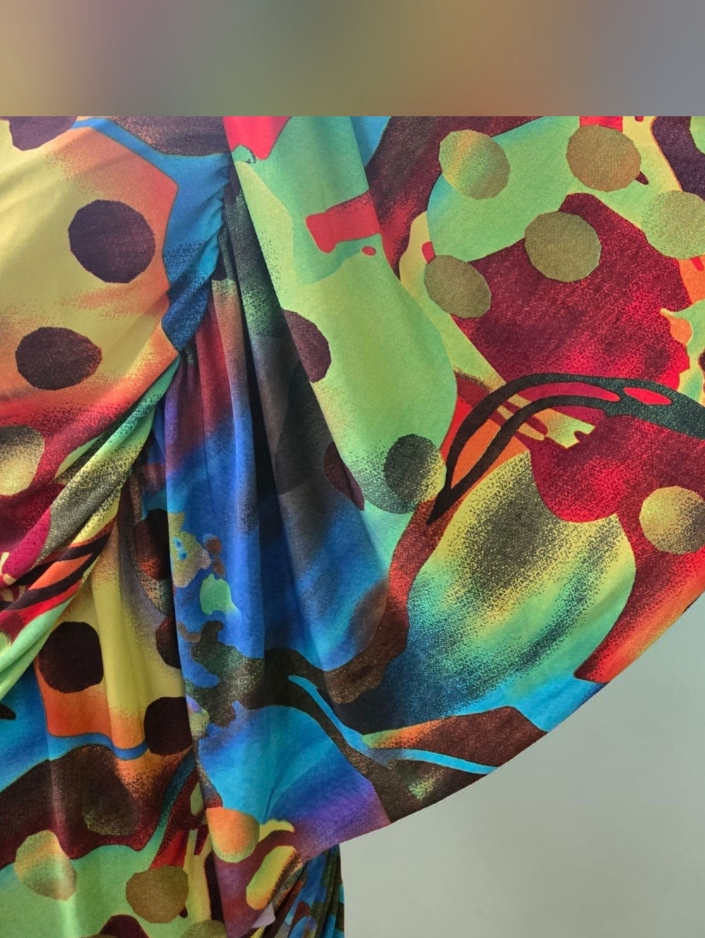 Diva Blue Multi-color One Shoulder Plus-Size Top Size 2x - Runs Small - Picture 4 of 6